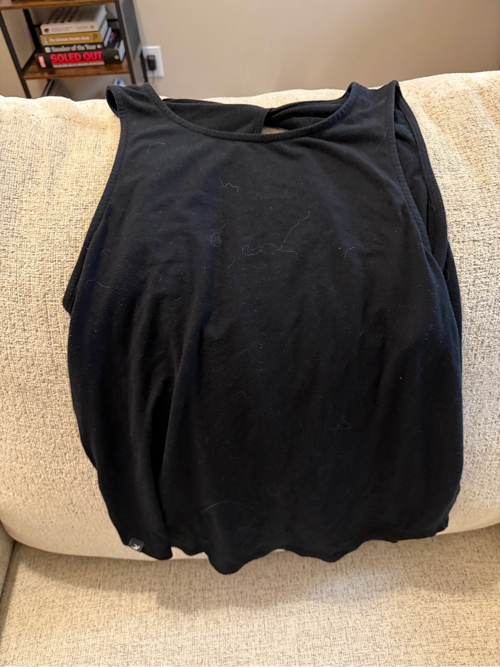 Glyder Black workout tank top with open back  #basics
Size S
